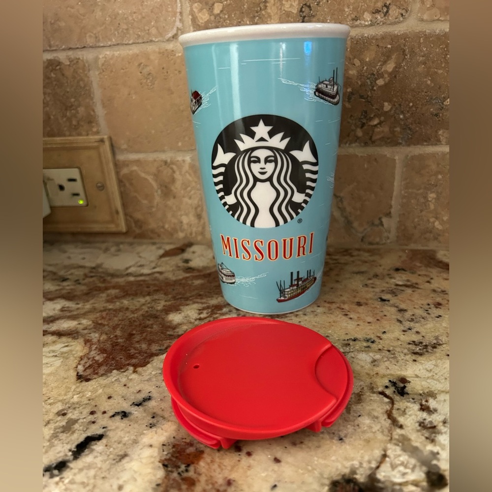 Starbucks Missouri Ceramic Tumbler with Red Lid NWT